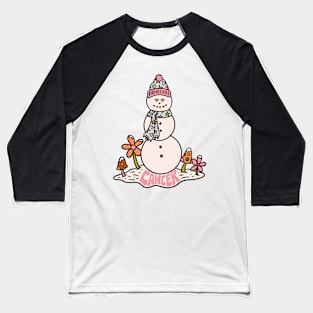 Cancer Zodiac Snowman Baseball T-Shirt